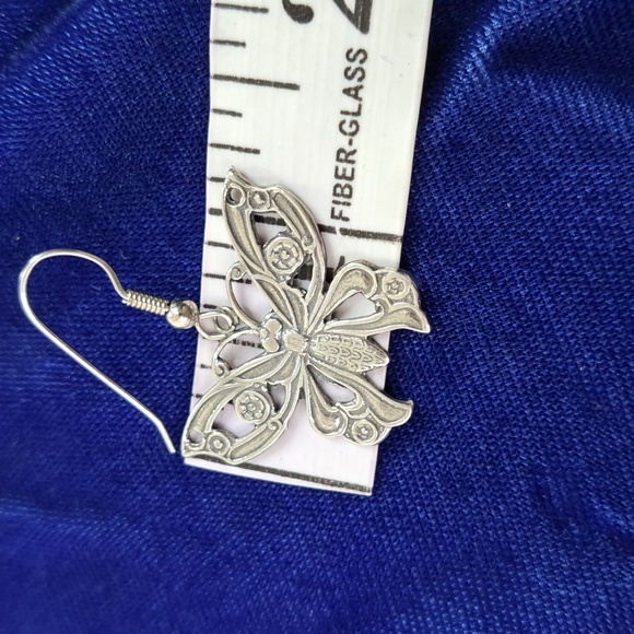 Butterfly 🦋 Sterling Silver Dangle Hook Style Earrings - Picture 10 of 15